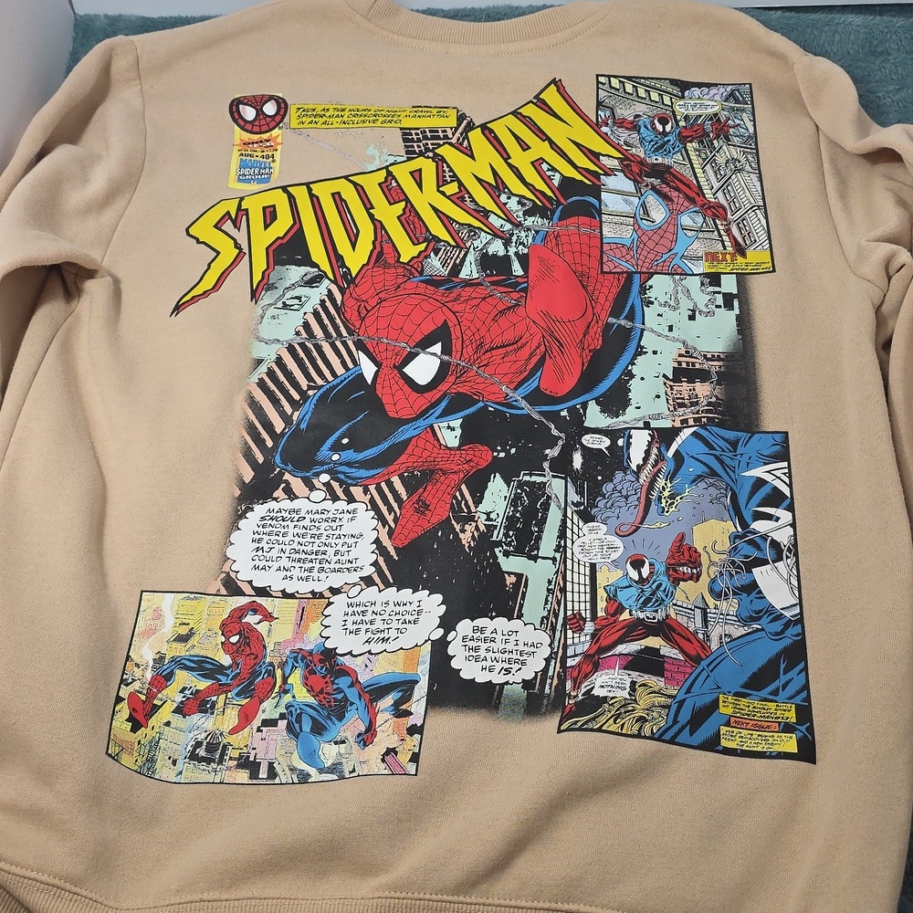 Marvel Spider-Man Beige Crewneck Sweater - Picture 3 of 3